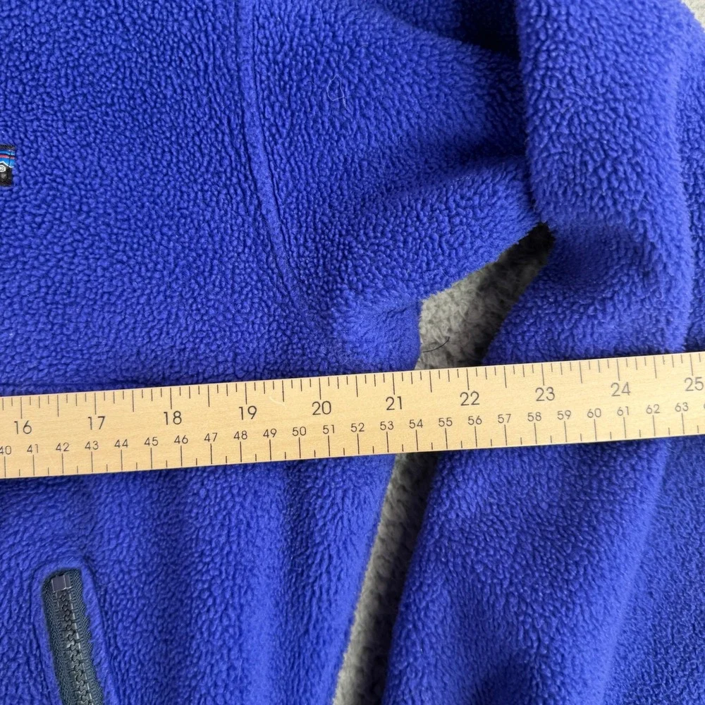 Vintage 1980s Patagonia Synchilla Half Zip Fleece Jacket Mens M Cobalt Ribbed